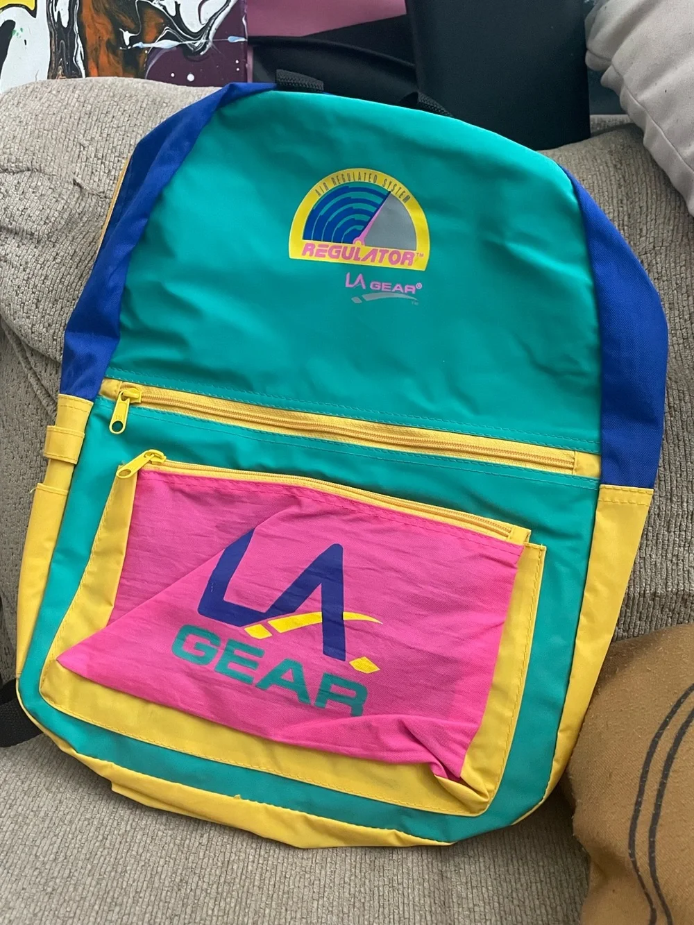 Vintage 1992 NWT Deadstock LA Gear “Air Regulator” Colorblock Pump Backpack